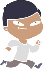 flat color style cartoon boy