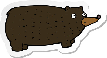sticker of a funny cartoon bear