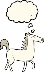 cartoon horse with thought bubble