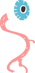 gross flat color illustration of a cartoon eyeball