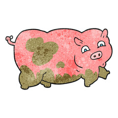 textured cartoon pig