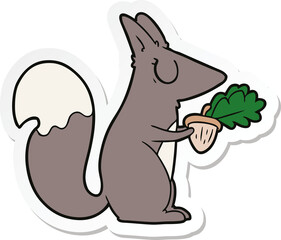 sticker of a cartoon squirrel