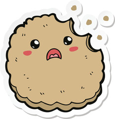 sticker of a cartoon biscuit