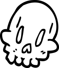 line drawing cartoon spooky weird skull