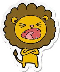 sticker of a cartoon lion