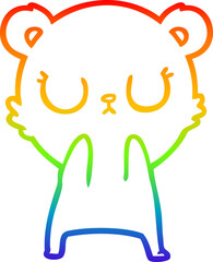 rainbow gradient line drawing peaceful cartoon polar bear