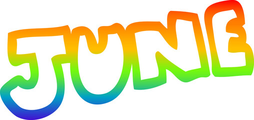 rainbow gradient line drawing cartoon month of june