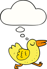 cartoon bird and thought bubble