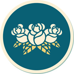 tattoo style sticker of a bouquet of flowers