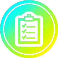check list circular in cold gradient spectrum