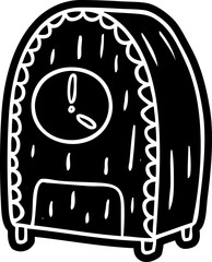cartoon icon drawing of an old fashioned clock