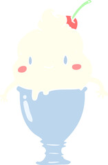 cute flat color style cartoon ice cream