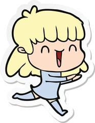 sticker of a cartoon woman