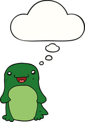 cartoon penguin and thought bubble
