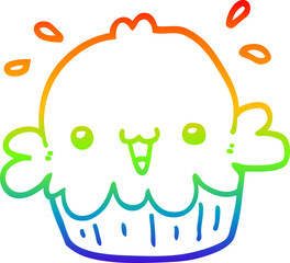 rainbow gradient line drawing cute cartoon pie