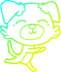 cold gradient line drawing cartoon dog