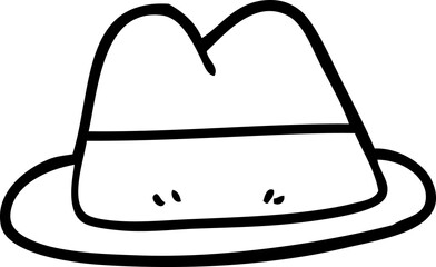 line drawing cartoon old style hat