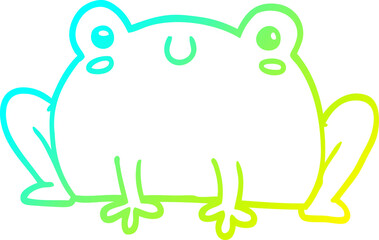 cold gradient line drawing cartoon frog