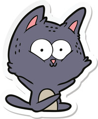 sticker of a cartoon cat