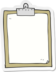 sticker of a cartoon clipboard