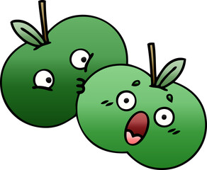 gradient shaded cartoon apples
