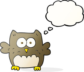 thought bubble cartoon owl