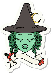 half orc witch character face sticker
