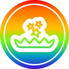 magical flower circular in rainbow spectrum