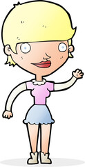 cartoon woman with idea