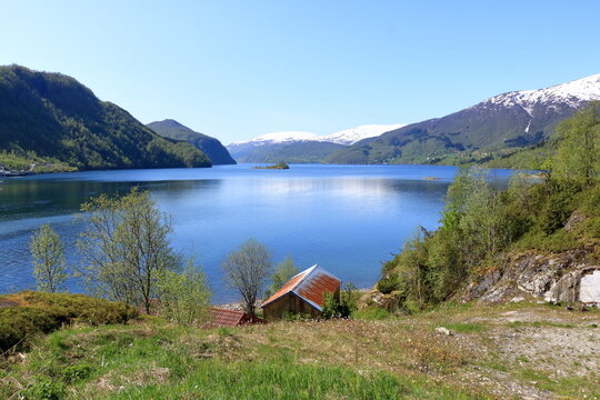 Sorfjorden, (S&oslash;rfjorden) 38 kilometer long side fjord to the Hardangerfjord in Norway
