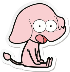 sticker of a cute cartoon elephant