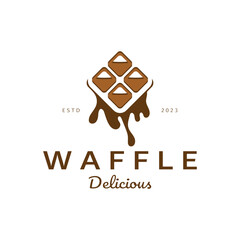 waffle logo simple illustration design,for pastry shop,emblem,badge,bakery business,pastry,bakery,vector