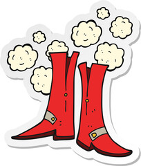 sticker of a cartoon boots