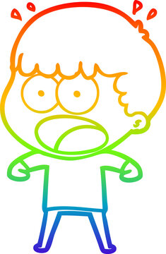 recommend clip art: rainbow gradient line drawing cartoon shocked man