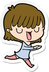sticker of a cartoon woman