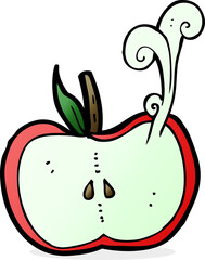cartoon juicy apple half