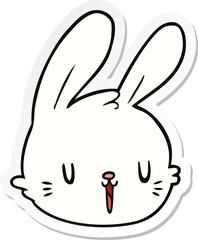sticker of a cartoon rabbit face