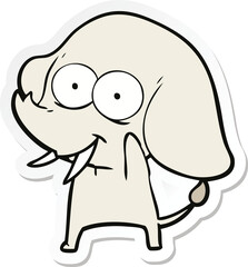 sticker of a happy cartoon elephant