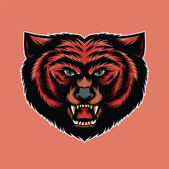 Head of wolf angry illustrations