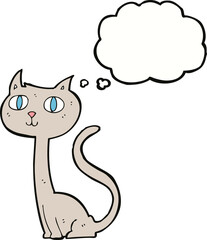 cartoon cat with thought bubble