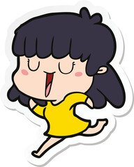 sticker of a cartoon woman
