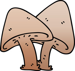 quirky gradient shaded cartoon mushrooms