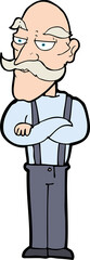 cartoon bored old man