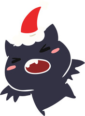 christmas cartoon of kawaii bat