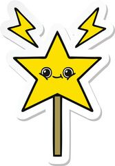 sticker of a cute cartoon magic wand