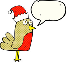 comic book speech bubble cartoon christmas robin