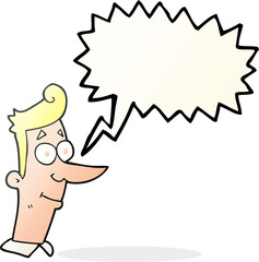 speech bubble cartoon smiling man