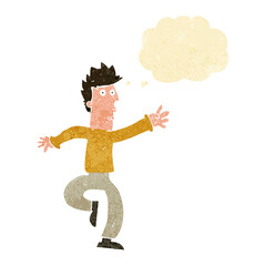 cartoon urgent man with thought bubble