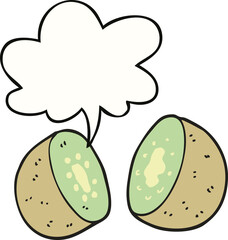 cartoon kiwi and speech bubble