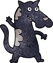 cartoon doodle dog waving